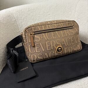 Versace Medusa canvas logo bum bag